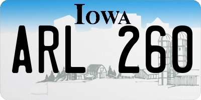 IA license plate ARL260