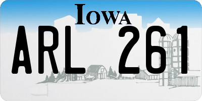 IA license plate ARL261