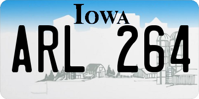 IA license plate ARL264