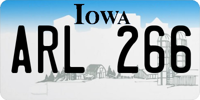 IA license plate ARL266