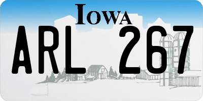 IA license plate ARL267