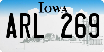 IA license plate ARL269