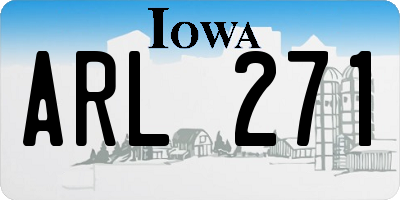 IA license plate ARL271