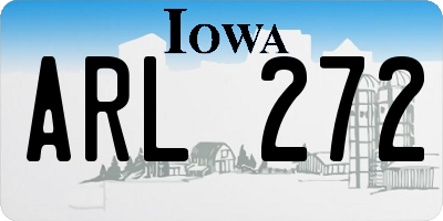 IA license plate ARL272