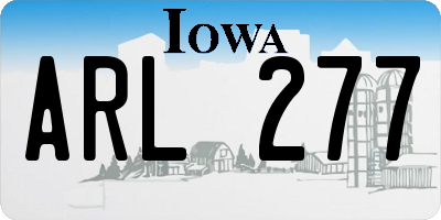 IA license plate ARL277