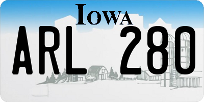 IA license plate ARL280
