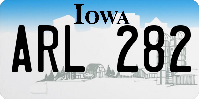 IA license plate ARL282