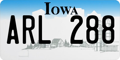 IA license plate ARL288
