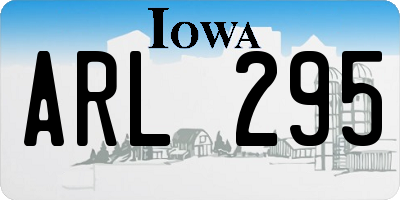 IA license plate ARL295
