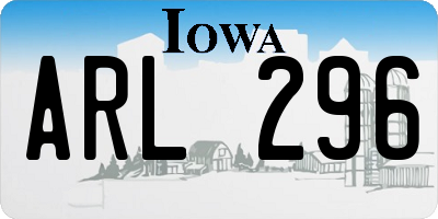 IA license plate ARL296