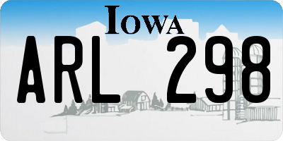 IA license plate ARL298