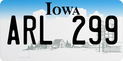IA license plate ARL299