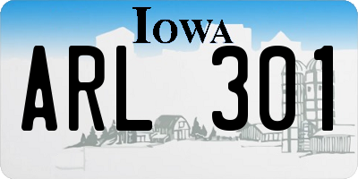 IA license plate ARL301