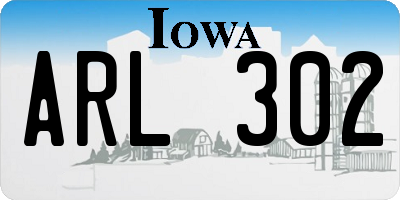 IA license plate ARL302