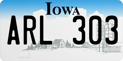 IA license plate ARL303