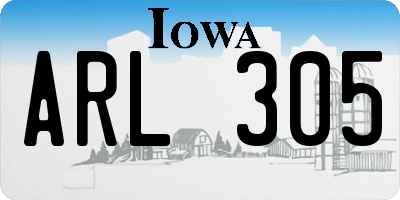 IA license plate ARL305
