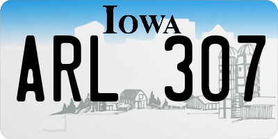 IA license plate ARL307