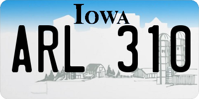 IA license plate ARL310