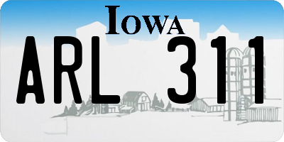 IA license plate ARL311