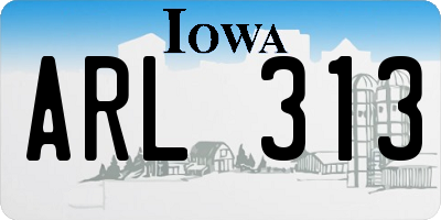 IA license plate ARL313