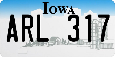 IA license plate ARL317