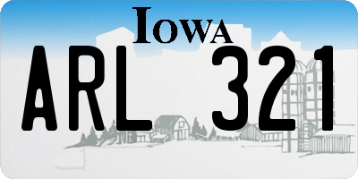 IA license plate ARL321