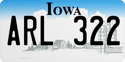IA license plate ARL322