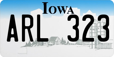 IA license plate ARL323