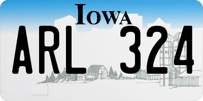 IA license plate ARL324