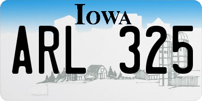 IA license plate ARL325