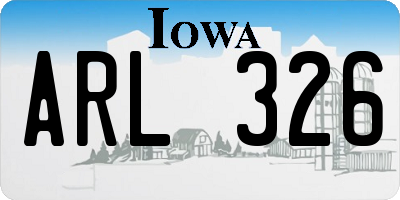 IA license plate ARL326