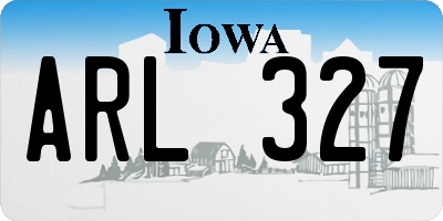 IA license plate ARL327