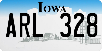 IA license plate ARL328