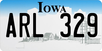 IA license plate ARL329