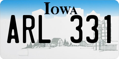 IA license plate ARL331