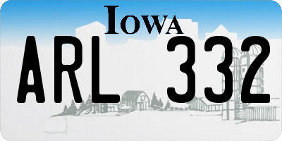 IA license plate ARL332