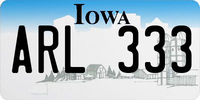 IA license plate ARL333