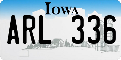 IA license plate ARL336