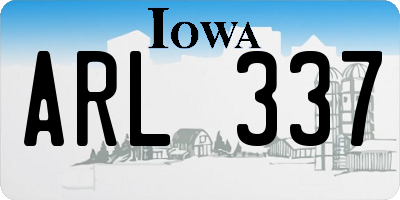 IA license plate ARL337