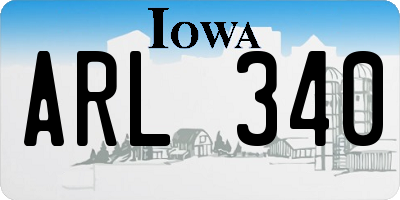 IA license plate ARL340