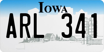 IA license plate ARL341