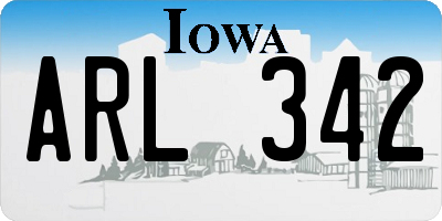IA license plate ARL342