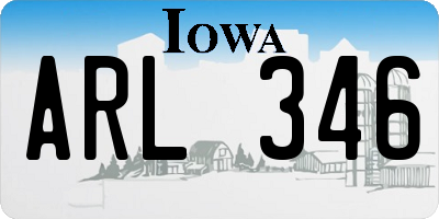 IA license plate ARL346