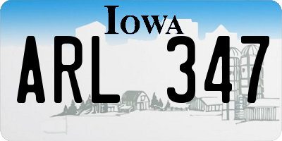 IA license plate ARL347