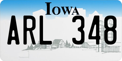 IA license plate ARL348