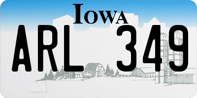 IA license plate ARL349
