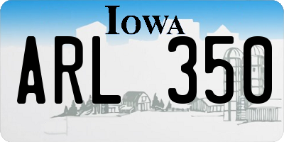 IA license plate ARL350