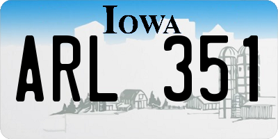 IA license plate ARL351