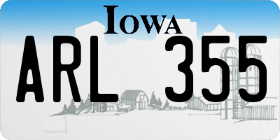 IA license plate ARL355