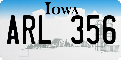 IA license plate ARL356